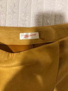 Vestique Mustard Yellow Faux Suede Wrap Front Skort